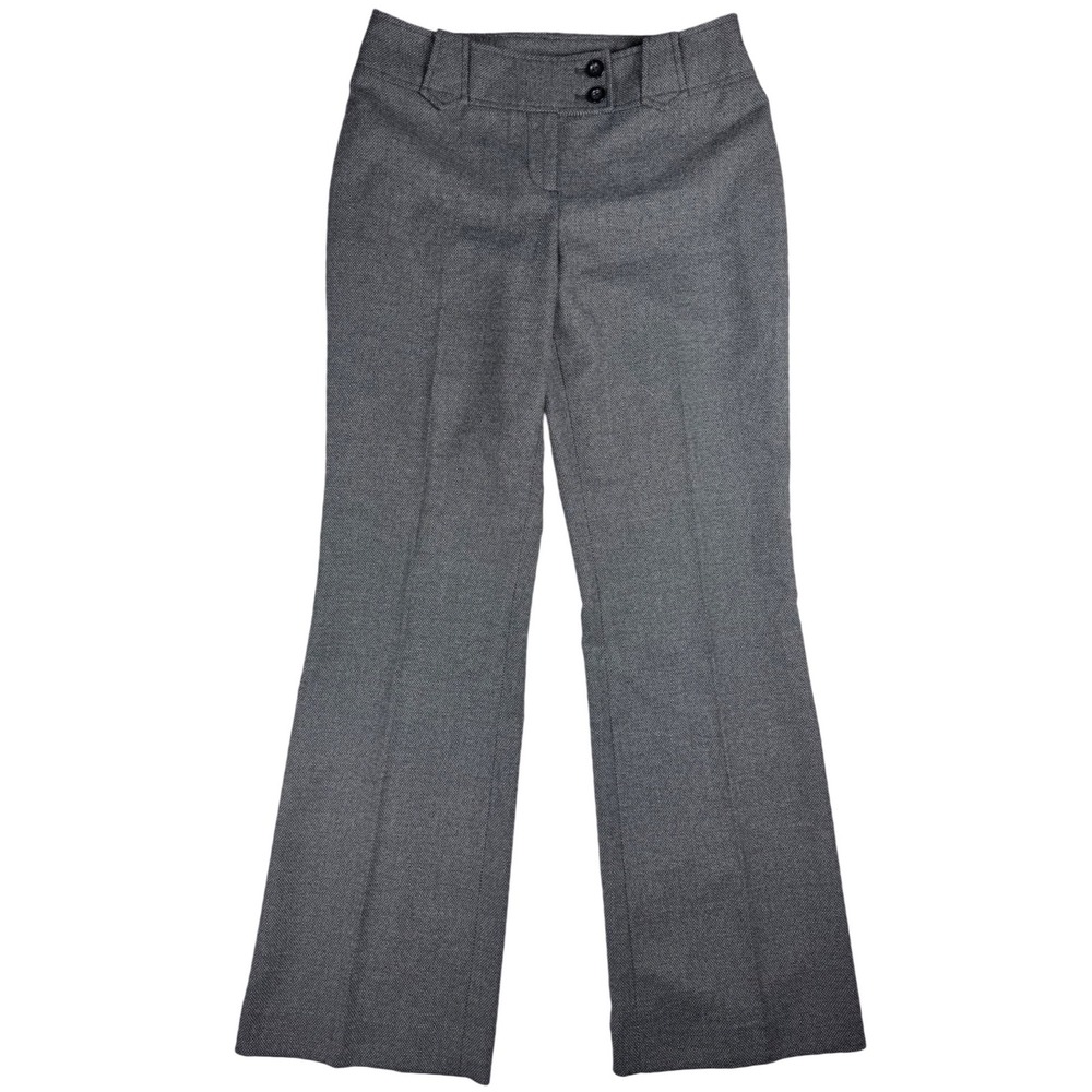 Ann Taylor Petites Curvy Fit Gray Dress Pants Trousers 4P Flare Stretch Office